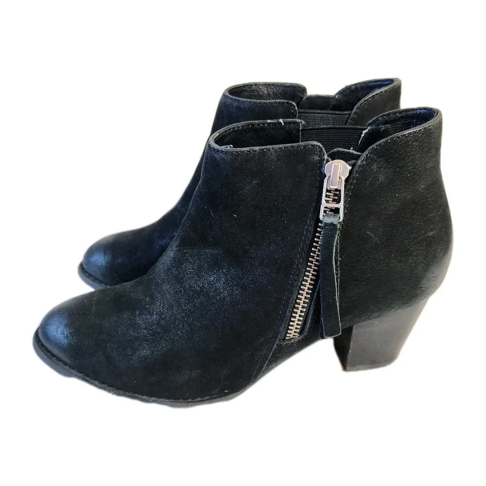 Vionic Womens Anne Ankle Boots Size 6 Wide Black‎ Suede Snake Print Bootie Shoes